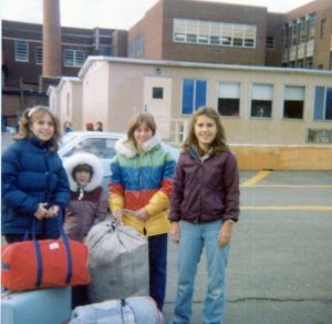 Speaking of 6th grade camp...here are a few of us getting ready to board the bus to go to camp.